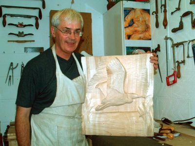 Allan Hugman with his Herons in Flight